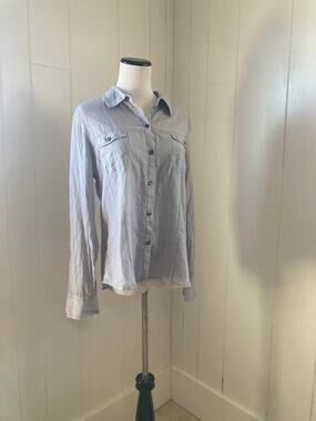 Dockers Blue & White Striped Buttondown, Size M
